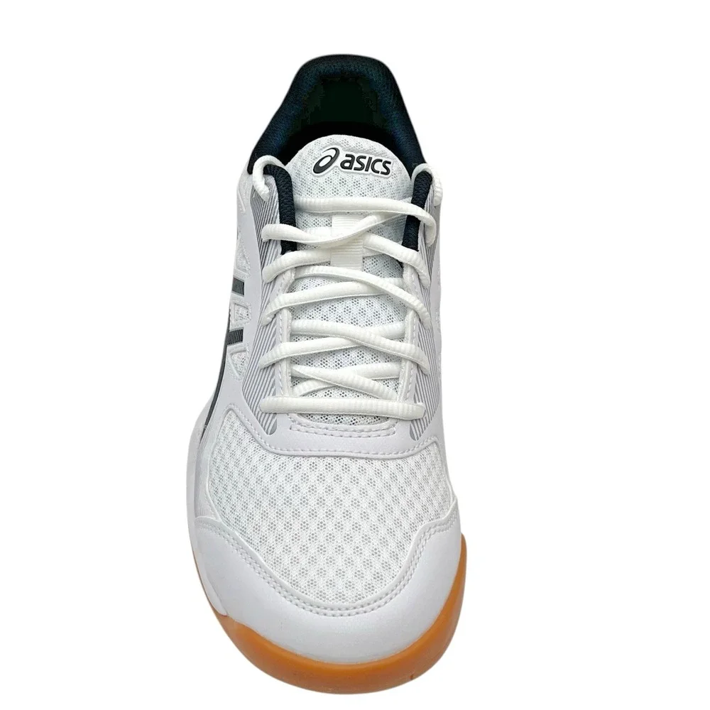 Asics Upcourt 5 Mens Volleyball Shoes Size 8 White Safety Yellow‎ Black Gum Sole